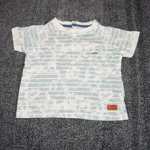 7 For All Mankind Kids Blue Tie Dye Stripe Tee 24M Designer Toddler Shirt